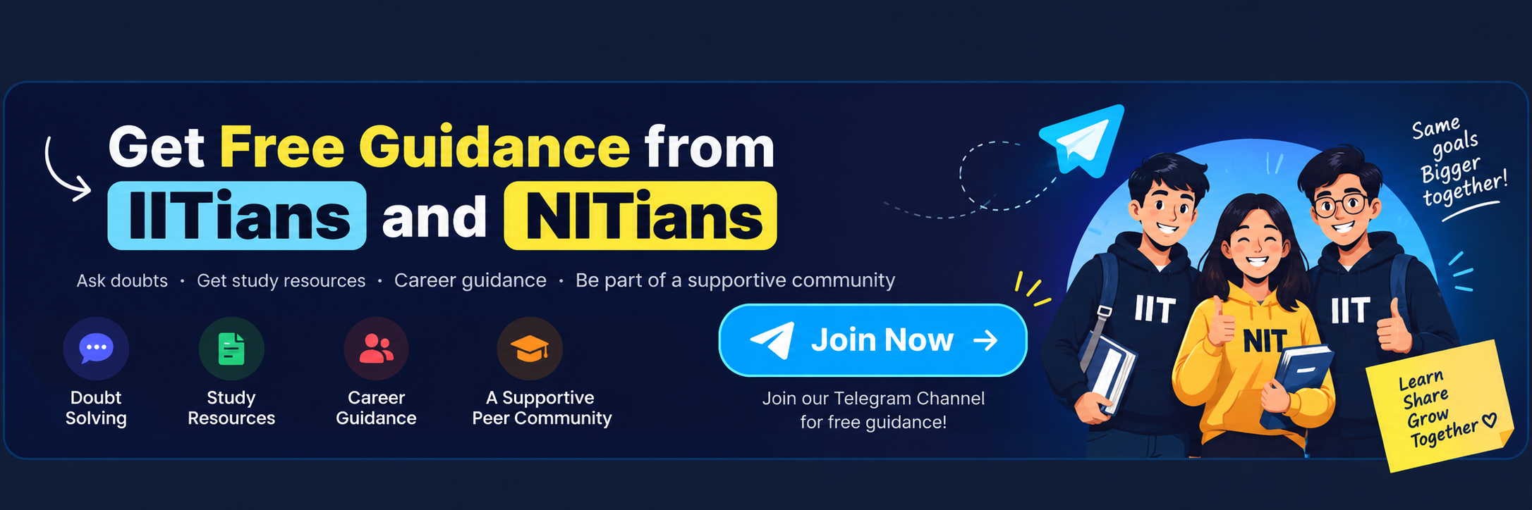 Get Free Guidance from IITians and NITians